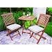 Outdoor Interiors Eucalyptus 3 Piece Square Bistro Outdoor Furniture Set - includes cushions