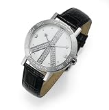 Love Peace and Hope Midsize LPE104 Time for Peace Black Crystal Accented Watch