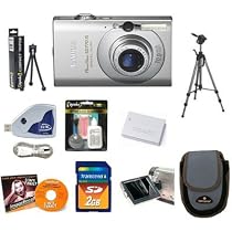 Canon Powershot SD770IS 10MP Digital Camera Accessory Kit with 2GB Memory + Extra Battery + Case/Tripod & More