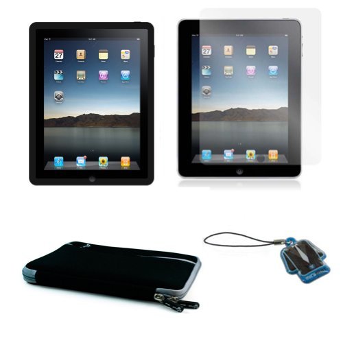 (6 Color options) Apple iPad skin silicone case for iPad 3G cover neoprene sleeve case accessory bundle + screen protector + MiniSuit LCD Cleaner