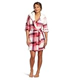 Dearfoams Women's Sherpa Lined Hooded Printed Robe