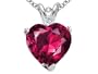 2.02 cttw 10k Gold Created Ruby and Genuine Diamond Heart Pendant in White Gold