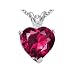 2.02 cttw 10k Gold Created Ruby and Genuine Diamond Heart Pendant in White Gold