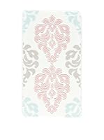 Pandora Alfombra de Baño Damask (Blanco/Rosa)