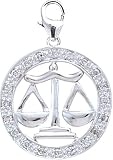 14k Gold Diamond Libra Zodiac Charm (1/10 cttw)