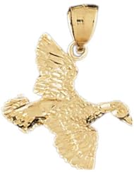 Dazzlers Solid 14k Gold Ocean Bird Charm Pendant Available in three colors from jewelsberry (weights: 4.2 grams only)