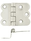 Pair of Hoosier Offset Cabinet Hinges in Polished Nickel.