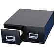 STEELMASTER Small Double Card File Drawer, Fits 3 x 5 Cards, 3000 Card Capacity, 12.31 x 5.19 x 16 Inches, Black (263F3516DBLA)