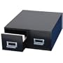 STEELMASTER Small Double Card File Drawer, Fits 3 x 5 Cards, 3000 Card Capacity, 12.31 x 5.19 x 16 Inches, Black (263F3516DBLA)