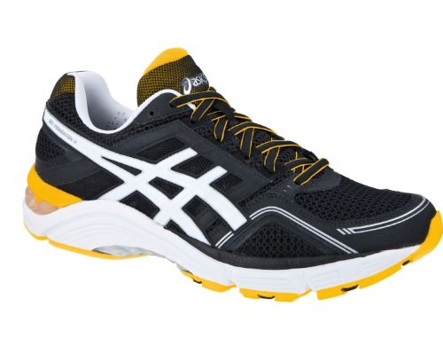 ASICS Gel-Foundation 11 2E Herren Laufschuhe, Schwarz/WeiÃ?/Gelb, 41.5