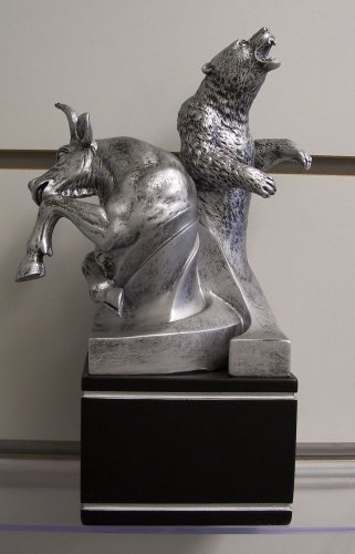 Bull & Bear Executive Gift or Award Resin Sculpture