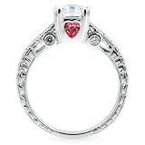 Shayla's Asscher Cut CZ Engagement Ring - Red Heart CZs