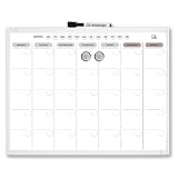 Quartet 1 Month Calendar and Magnetic Dry Erase Board, Plastic Frame, White (MHOP1114)