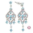 Brass Rhodium Earrings with Rose CZ