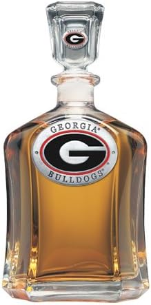 Heritage Pewter Georgia Capitol Decanter | 24 OZ Whiskey Decanter for Liquor with Airtight Stopper | Expertly Crafted Pewter Glass Clear