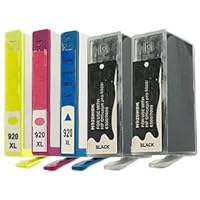 Remanufactured HP No 920XL 920 XL 5-Pack Full SET , 1 Extra Black Printer Ink