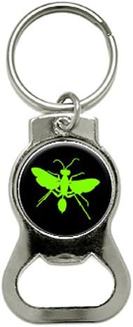 Graphics and More Hornet Wasp - Green Bottle Cap Opener Keychain (KB0335)