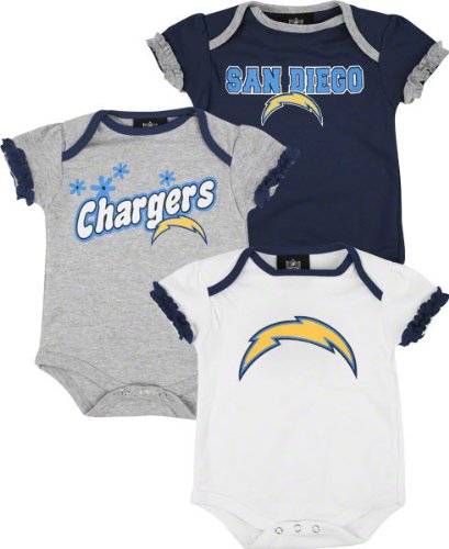 San Diego Chargers Newborn 3-Piece Creeper Set