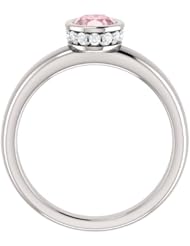 14K White Gold 7.00x5.00mm Oval Cut Morganite and Diamond Ring -- LIFETIME WARRANTY