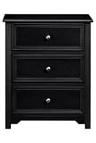 Oxford Collection End Table Three-drawer Black