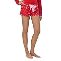 Xhilaration&reg; Juniors Flannel Sleep Boxer - Red Pop Snowflake