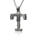Men's Black Sterling Silver Alphabet Initial T Black Diamond Pendant Necklace - 0.07 carat