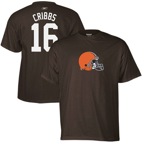 Reebok Cleveland Browns #16 Joshua Cribbs Brown Scrimmage Gear T-shirt (Medium)