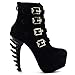 SHOW STORY Trendy Buckles High-top Bone High Heel Platform Ankle Boots,LF80617
