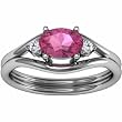 14K White Gold Pink Tourmaline and Diamond Ring