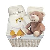 Natural Baby Gift Basket - Eco-Friendly Organic Cotton - Great Shower or First Christmas Holiday Gift Idea for Newborns