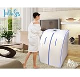 Portable Far-Infrared Heat Sauna any time you want : enjoy the benefits of beauty, vitality and sense of well-being of Infra Spa Dry Heat Sauna within your own private 3 x 3 feet floor space. Easy set up in 3 minutes and folded away to only 5 inches thick. Infrared heat can penetrate deep below the skin for a more efficient detoxification from the inside out. Deep heat treatment also quickens healing of sport injury. Features 4 heating panels and foot pad. Come with ceramic heater to boost the intensity of hot sensation like traditional heat sauna. Automatic timer control. No mess, easy upkeep. 1 year North American service and support.