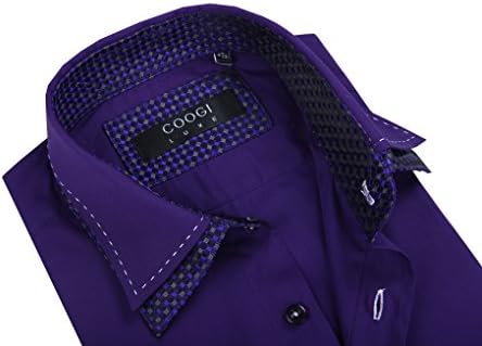 Coogi Men's Fashion Dress Shirt, Purple, Medium