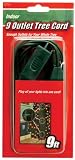 Coleman Cable 9492 9-Foot 16-3 Nine Outlet Holiday Tree Cord, Green