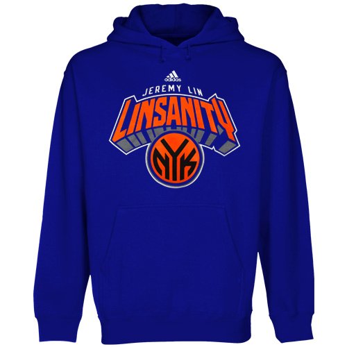 NBA adidas Jeremy Lin New York Knicks Linsanity Pullover Hoodie - Royal Blue (Small)