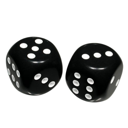 Low Vision Large Dice Black with white dots Low Vision Large Dice Black with white dots