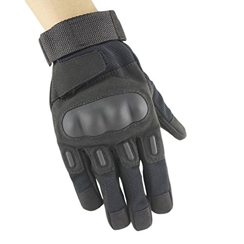 Tirain Full Finger Multifunction Glove for Airsoft Hunting Shooting Paintball Driving Motorcycle Riding Cycling Biking Military Tactical Combat Army Sports Outdoor Garden Work Gloves with Knuckle Protection, Christmas/Xmas Gloves Gifts (M, Black)