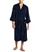Intimo Men's Tonal Printed Coral Fleece Kimono Robe, Navy, One Size