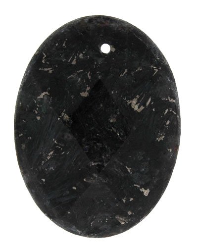 Blue Fire Feldspar   Faceted   Oval Shape   30X40mm 1.5mm Hole   Set of 3