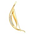 14K Yellow Gold Diamond Brooch - 0.32 Ct.