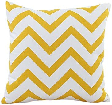 OUBAO Bed Sofa Decorative Wavy Patterns Pillow Case Cushion Cover (Yellow)