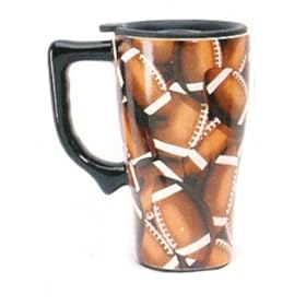 Football coach commuter TRAVEL MUG coffee cup Lid NEW by Spoontiques