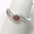 14K White Gold Ruby and Diamond Ring