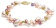 Freshwater Cultured Pearl, Citrine, Peridot & Amethyst Bracelet, 7.5"
