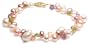 Freshwater Cultured Pearl, Citrine, Peridot and Amethyst Bracelet, 7.5"