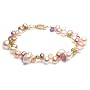 Freshwater Cultured Pearl, Citrine, Peridot & Amethyst Bracelet, 7.5"