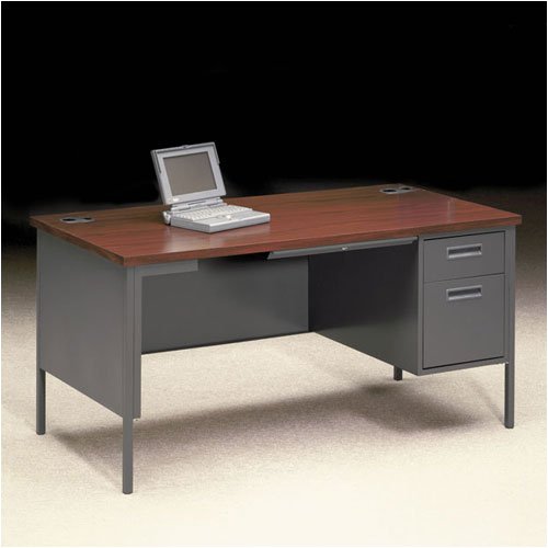HON P3251R+ML Metro Classic 48" W Right Pedestal Office Desk Finish: Medium Oak/Putty