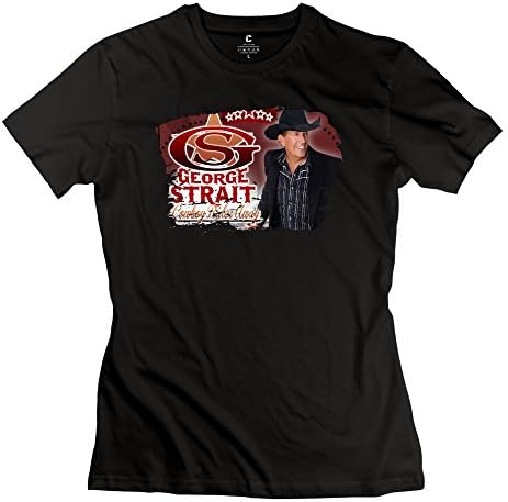 CHADLAVIGNE Women's George Strait George Harvey Strait Country Music Singer T-shirt - S Black