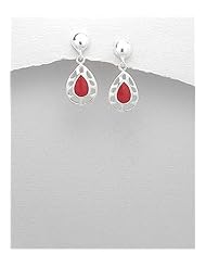 Resin Earrings In 92.5 Sterling Silver