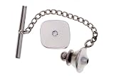 Sterling Silver And Diamond Cushion Tie Tack