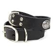 Black Leather Dog Collar - Military Series (CLOSE OUT)